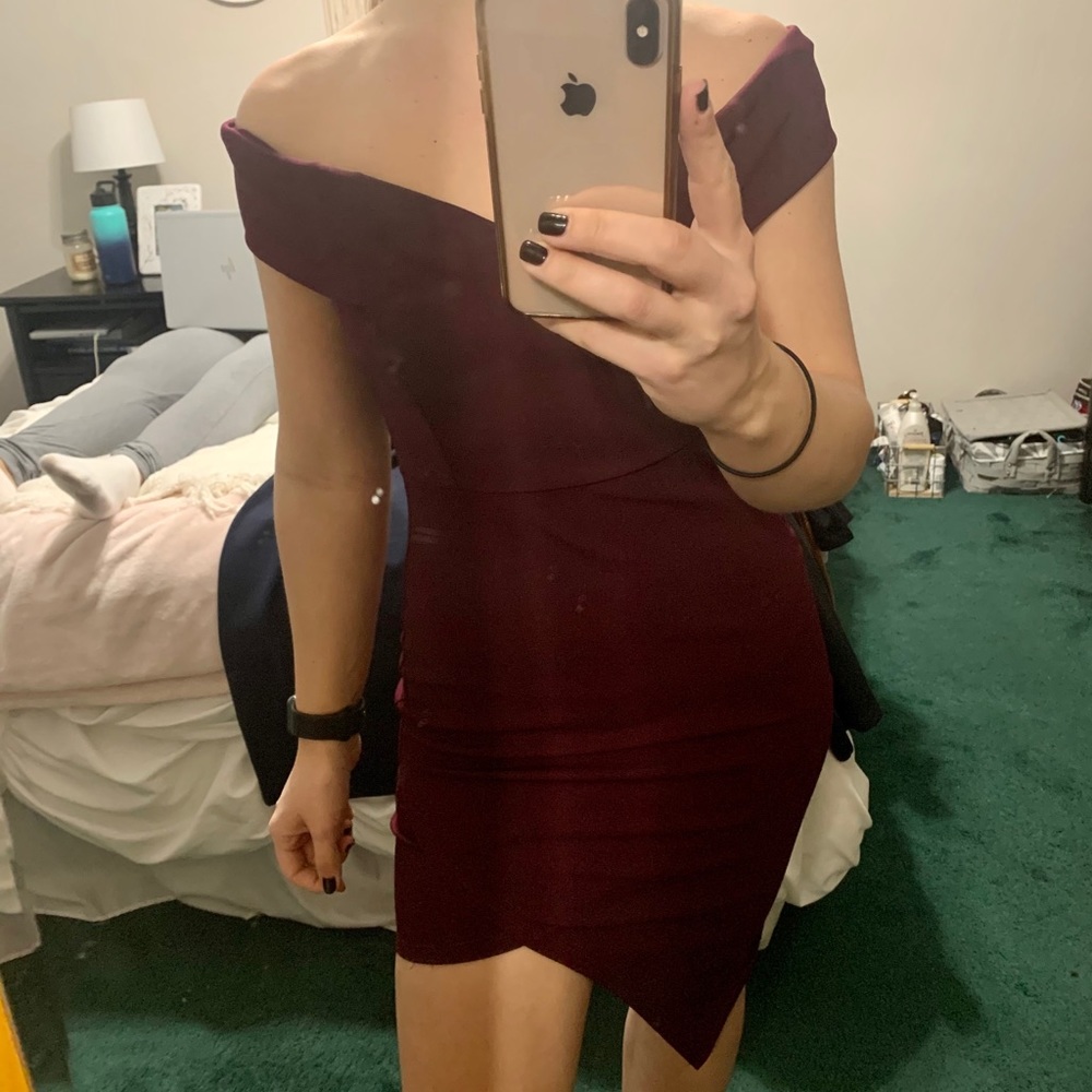 Fashion Nova “Do or Die Dress” in Plum